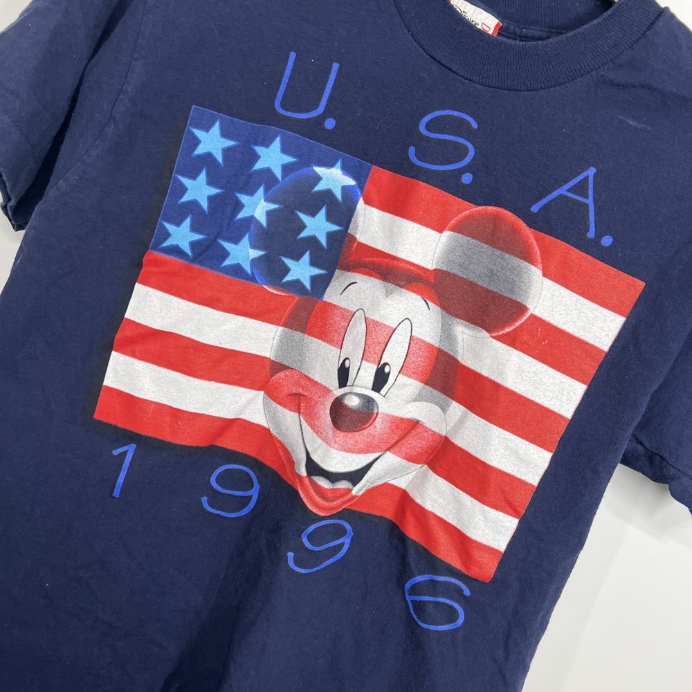 Vintage Disney Mickey Mouse 90s T Shirt Mens M 90s USA Flag Single Stitch 1996